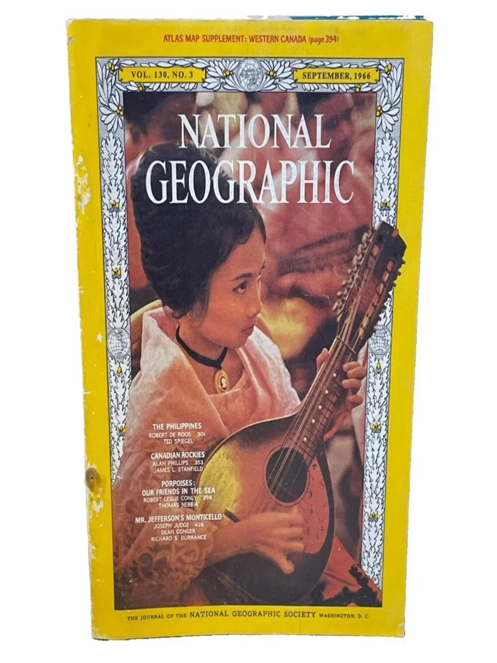 National Geographic September 1966 Vol 130 No 3 Philippines Porpoises Map Insert